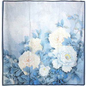 NWT Double Sided Silk Scarf 52"x52" Large Square Shawl Wrap XiangYunSha 3504